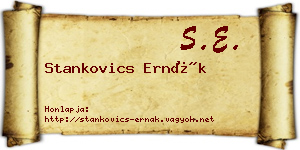 Stankovics Ernák névjegykártya